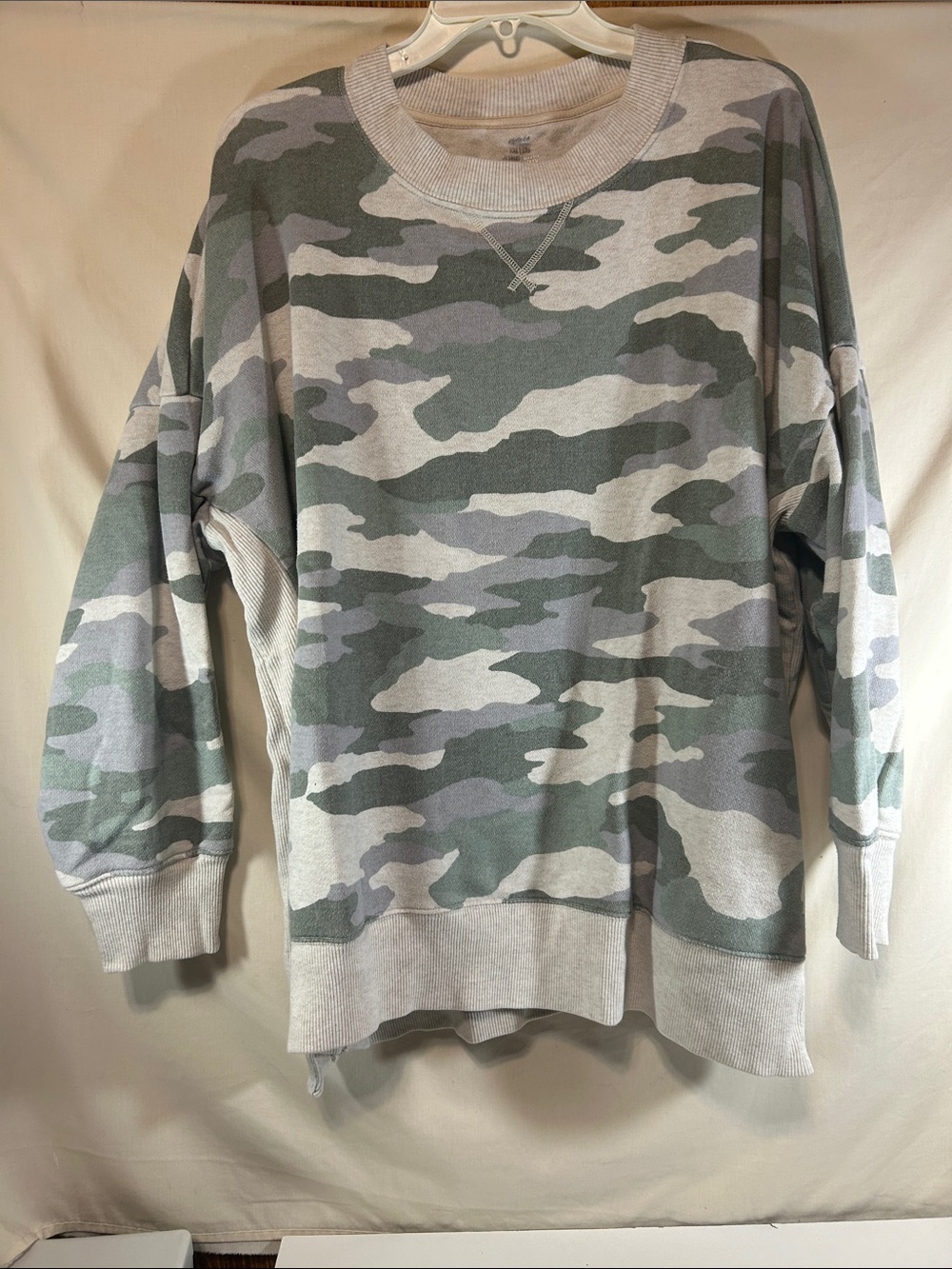 Aerie Men's Camouflage Crewneck Sweatshirt - Green Camo